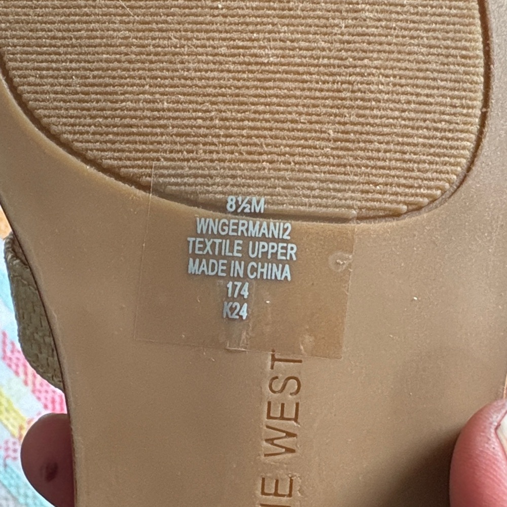Nine West Tan Woven Slide Mules - Picture 2 of 4